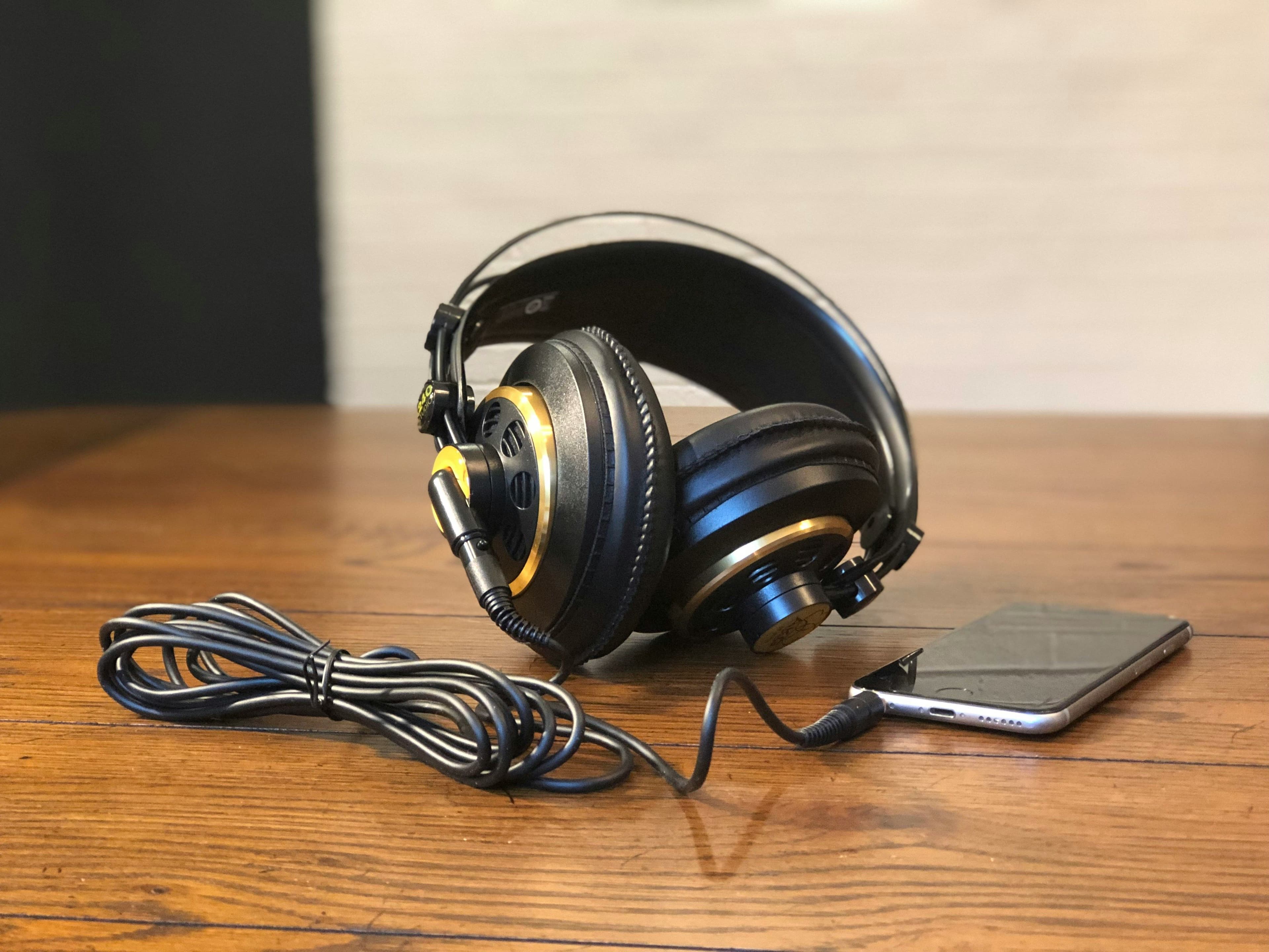 Audiophile Headphones connected to iPhone