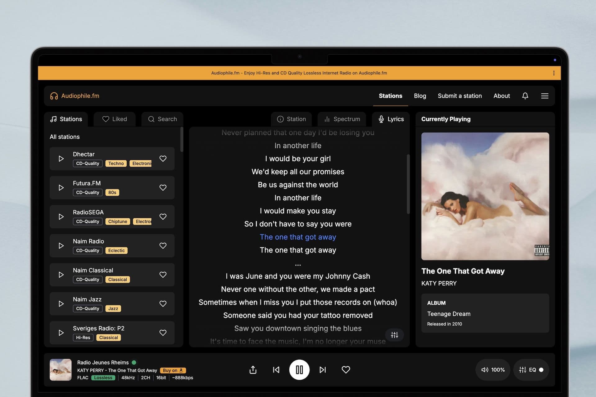 lossless radio with lyrics